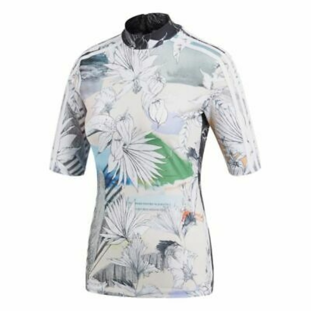 Adidas Womens Originals Poly TShirt Farm Mock NWOT